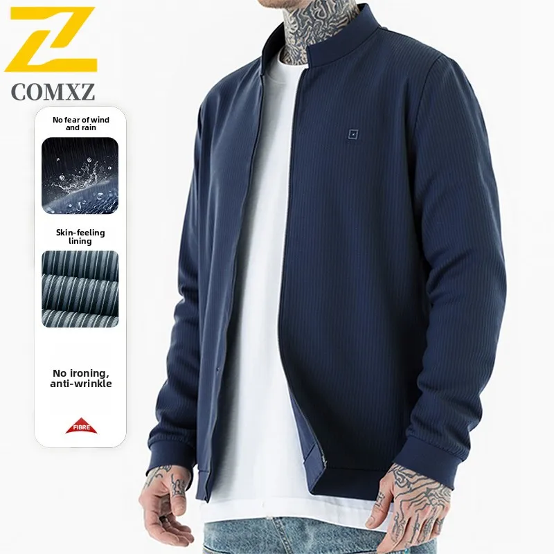 

Мужская куртка с воротником-стойкой, новинка 2023 года, ветрозащитная, дышащая, без обслуживания, мужская куртка для отдыха на открытом воздухе, модная деловая мужская одежда