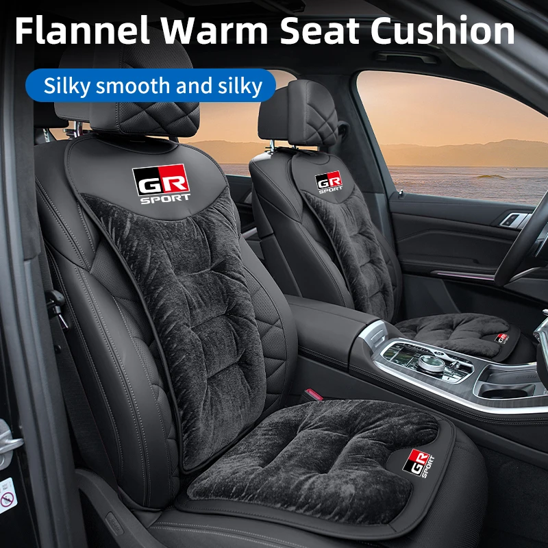 Car Flannel Seat Cover Front Rear Cushion Protector Pad For Toyota GR Supra Aygo Prado RAV4 Hilux Yaris Corolla 4Runner Camry Av