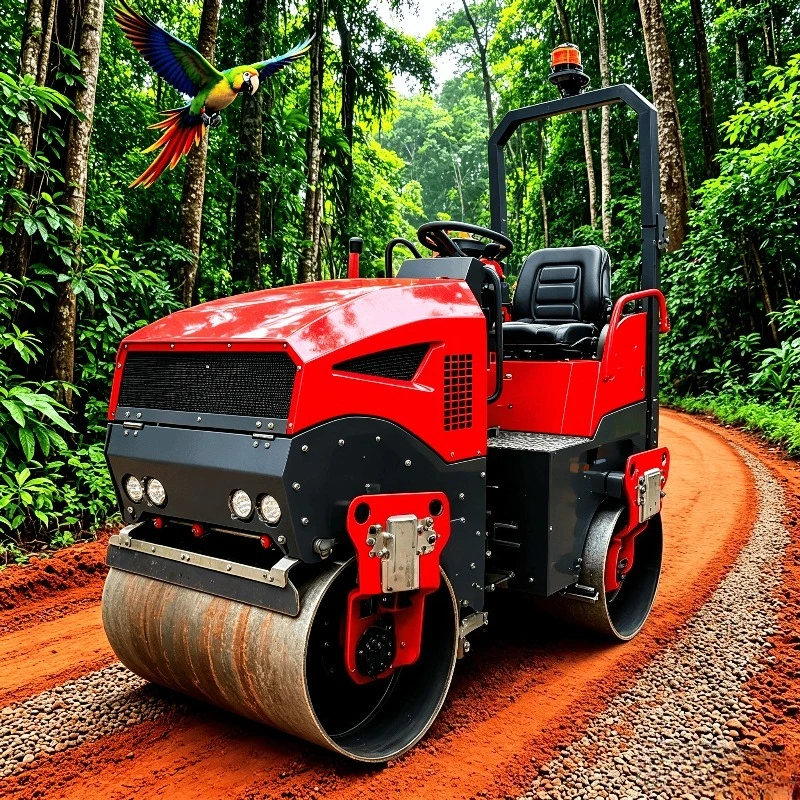 Durable Double Drum Road Roller 3 Ton Vibratory Compactor for Asphalt Concrete Road Paving Work Site Project 36.