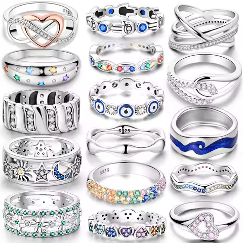 925 Sterling Silver Infinite Love Ring Original Luxury Design Zircon Finger Rings For Women High Quality Wedding Jewelry Gift