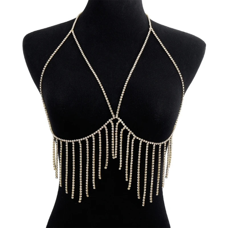 Bikinis BraChain Chest Bracket BraChain Necklace Sexy Body Chain Bras Body JewelryBra Chest Chain Necklace D5QB