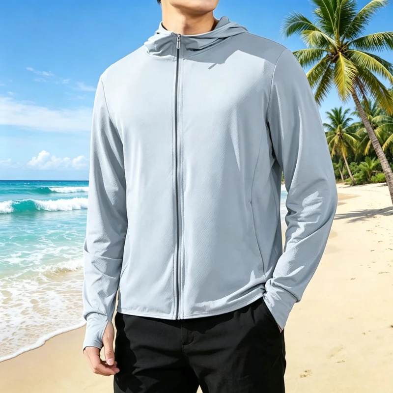 Summer Outdoor UPF 50+ Sun Protection Jacket for Men Women New Style Loose Ice Silk Ultra-thin Coat Sun Protection Skin Clothing