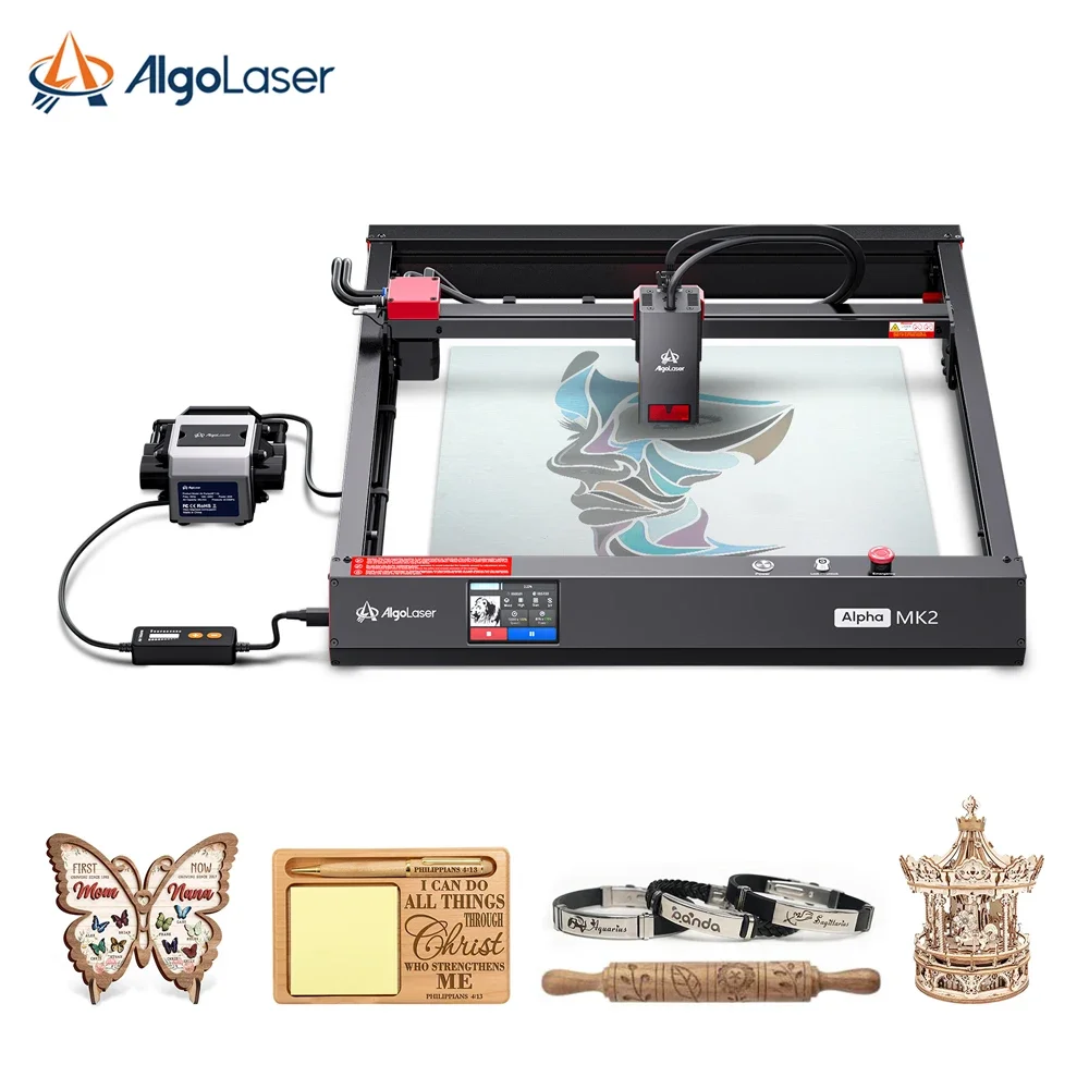 Algolaser Alpha MK2 20W Laser Engraver with Free Air Pump Touch Screen Cutting Laser Engraving Machine For Wood Metal Handmade Business