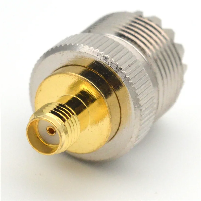 Adaptador coaxial RF SMA hembra a UHF hembra con conector SO-239, accesorios de adaptador de hardware, 2 unids/set