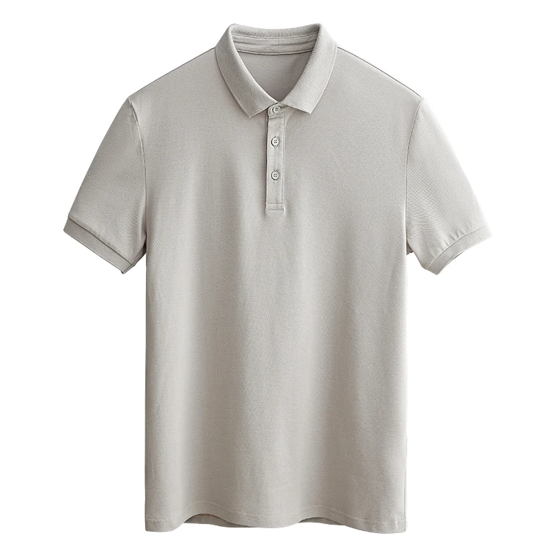 Light Luxury Cotton Polo Shirt Men\'s Summer Thin Casual Lapel Short Sleeve Men\'s Shirt Trendy Half Sleeve Slim T-shirt