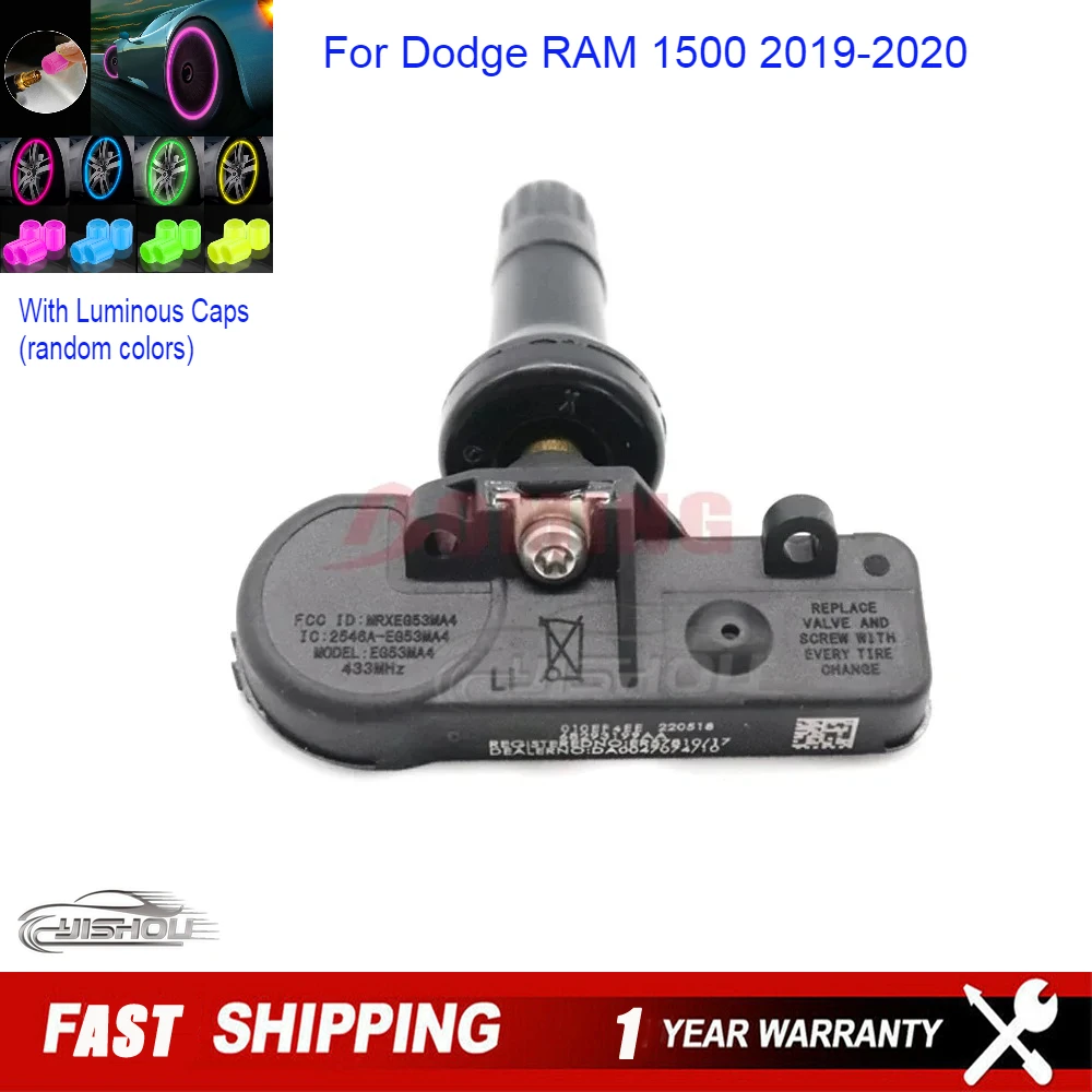 

68293199AA Датчик давления в автомобильных шинах для Dodge Ram 1500 TRUCKS 2019 2020 433 МГц TPMS 68293199AA-AB