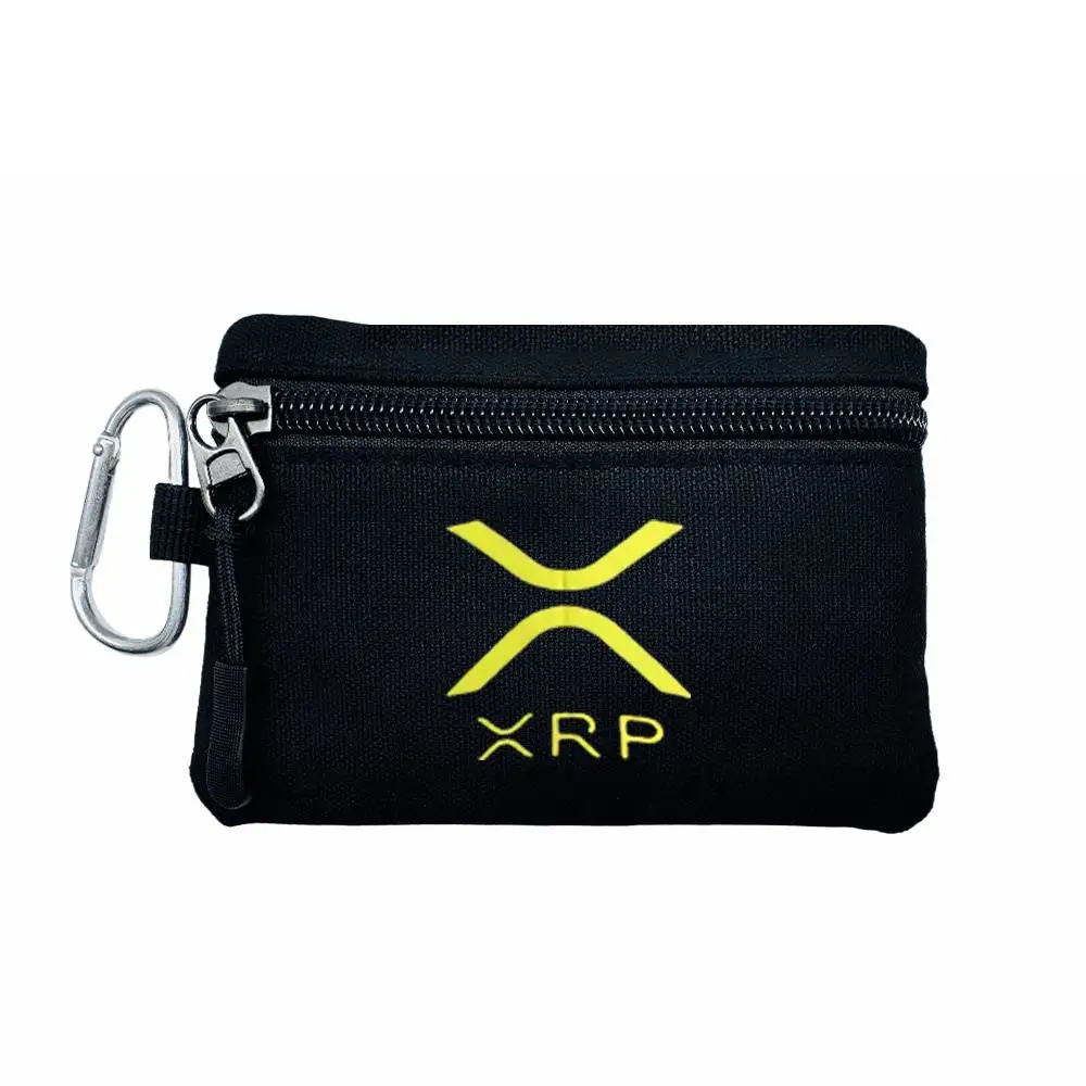 XRP Crypto Theme Mini Coin Purse Adjustable Lanyard Buckle Belt Clip Portable Cash Key Card Holder Hand Washable Gift Wallet