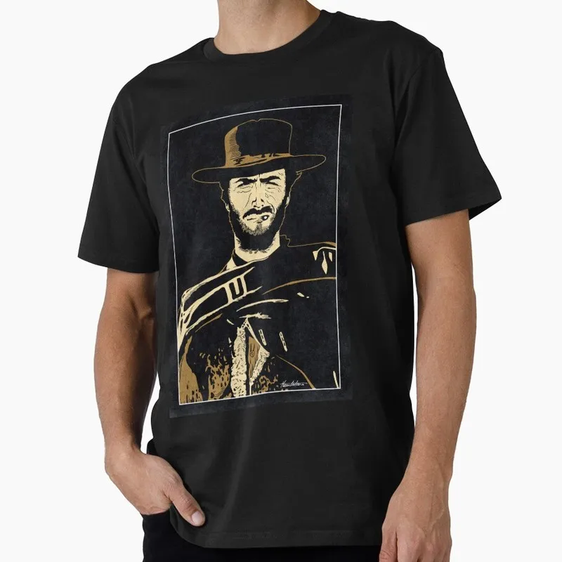 For a Fistful of Dollars T-shirt Clint Eastwood Sergio Leone Spaghetti Western Vintage Cowboy Bounty Hunter Print Gift Tee