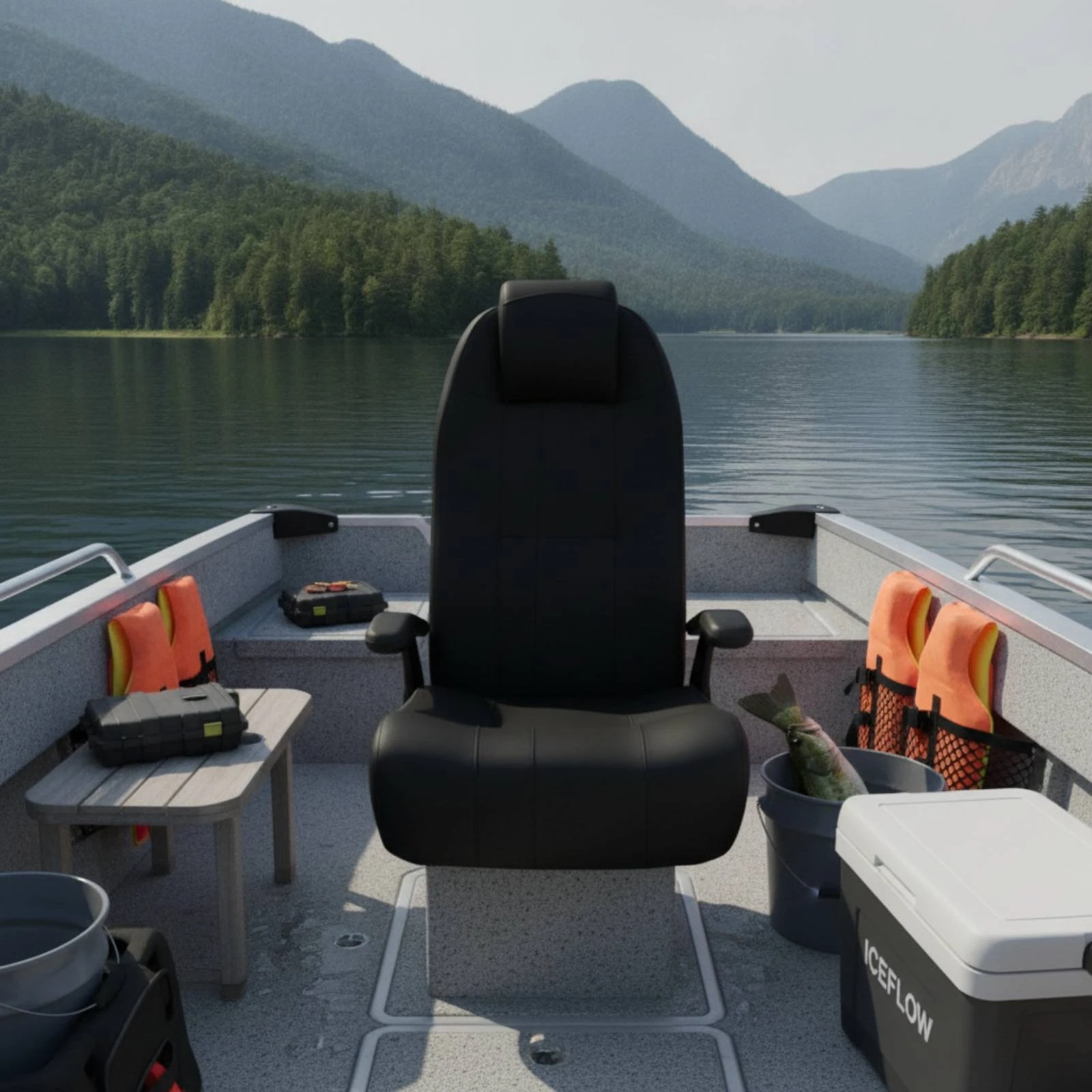 Boat Driver Seat with Armrests Supportive High-Back Boat Seat Helm Chair Wear-Resistant Seating Reliable for Anglers