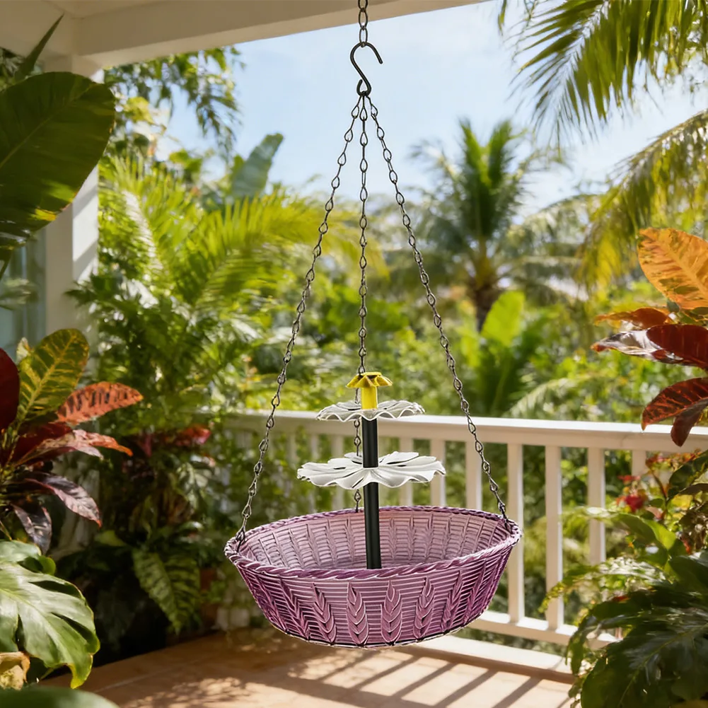 Outdoor Fountain Bird Bath Hanging Or Ground Garden Water Feature For Wildlife Attraction Durable= Basin For Yard Decoration