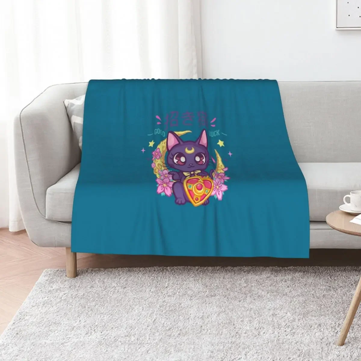 

Lucky Cat Luna Throw Blanket Picnic Winter beds Luxury Throw Large Blankets