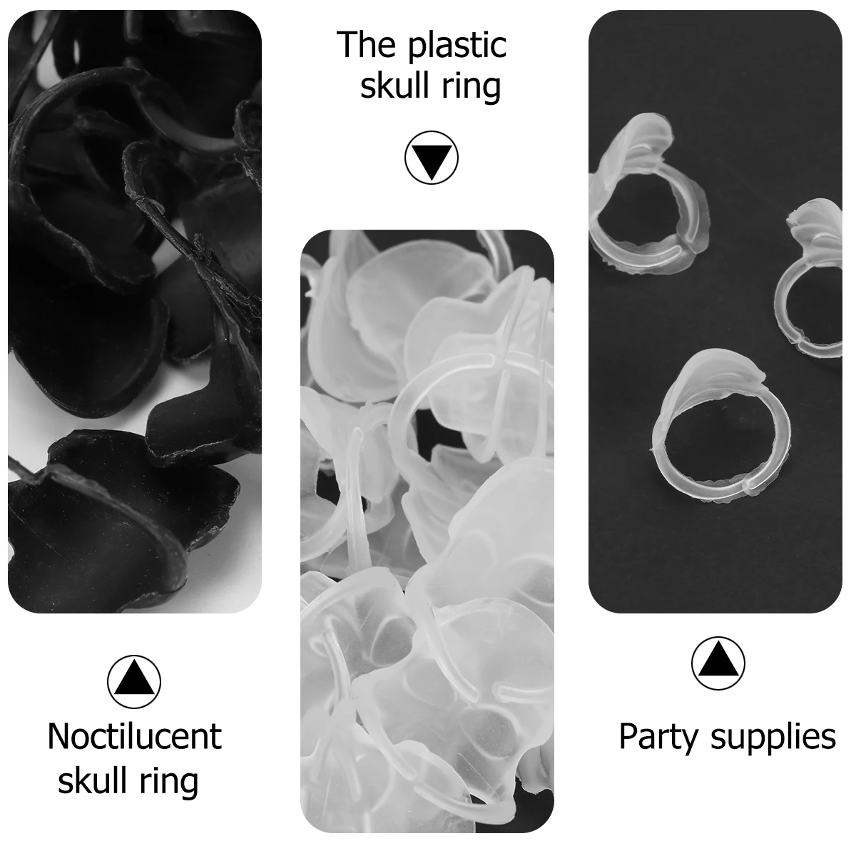 

Skull Ring Halloween Accessories Flashing Rings Toy Luminous for Plastic Toys Costume