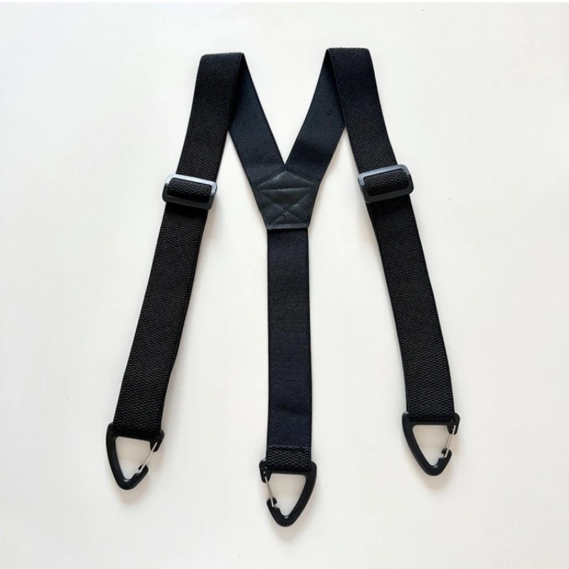 Y-Rücken, robuste, taktische, verdeckte Hosenträger, 3,8 cm breit, X-Rücken mit 4 Karabinerhaken, verstellbarer, elastischer Hosenträgergurt – Detail 7