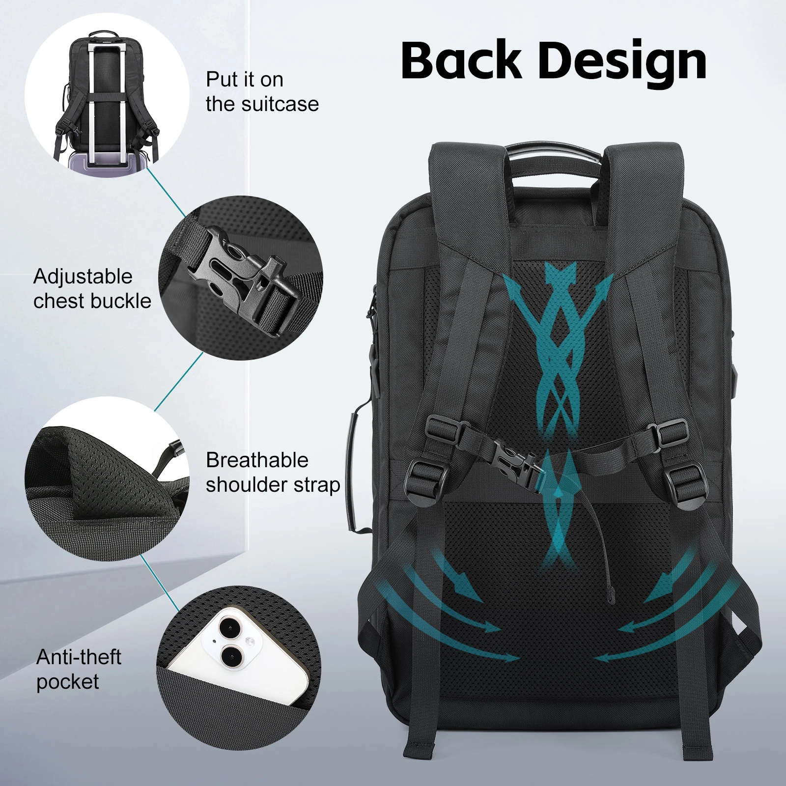 

2026 Vacuum Compression Travel Backpack With Pump Large Capacity Waterproof Laptop Backpack With Shoe Compartment