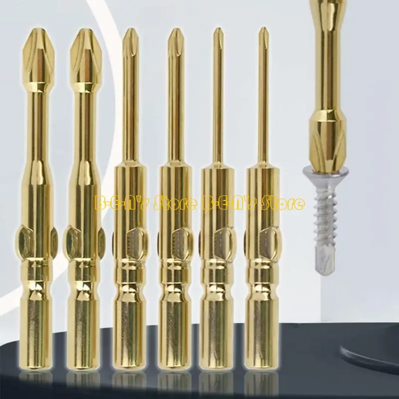 Y1AD 10Pcs Screwdriver Bits Crosses Head Design Steel Round Shank Set