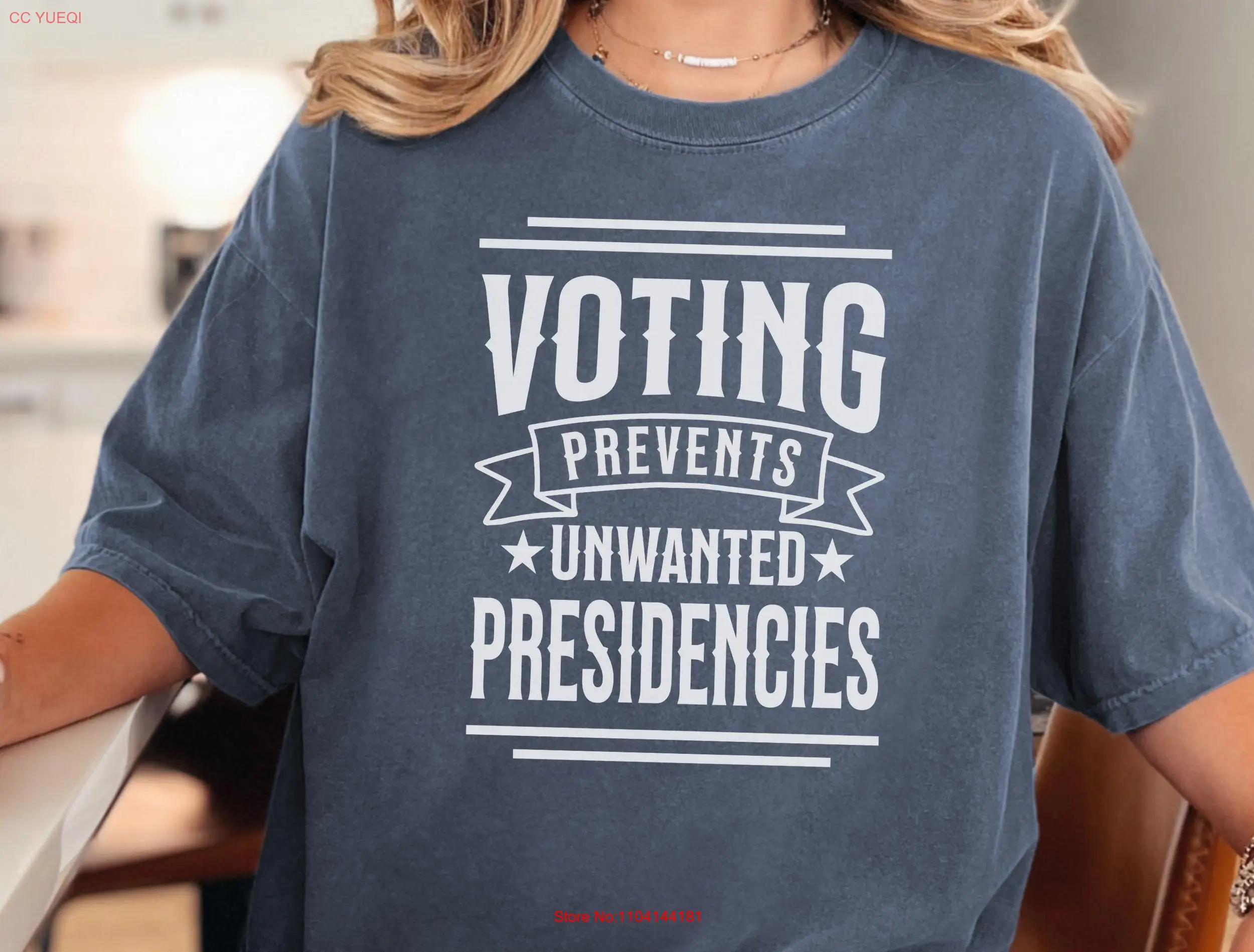 Voting Prevents Unwanted Presidencies Flag Comfort Colors Top Political T Shirt Voter Awareness Patriotic Election