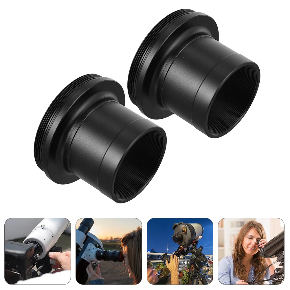 2 Pcs Telescope Adapter Camera for Stargazing Astrophotography Eyepiece Holder Metal Lens Stainless Steel Adapters SLR