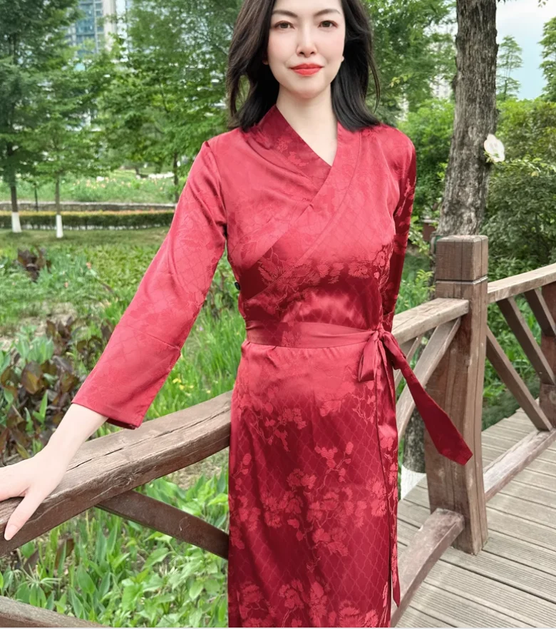 

Китайское тибетское платье Xizang с длинными рукавами, тибетская юбка Bola