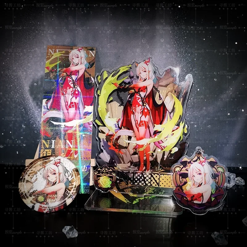 

Game Arknights Genshin Impact Nian Cosplay Pin Badge Pendant Acrylic Stand Display Model Desktop Decoration Anime Collection