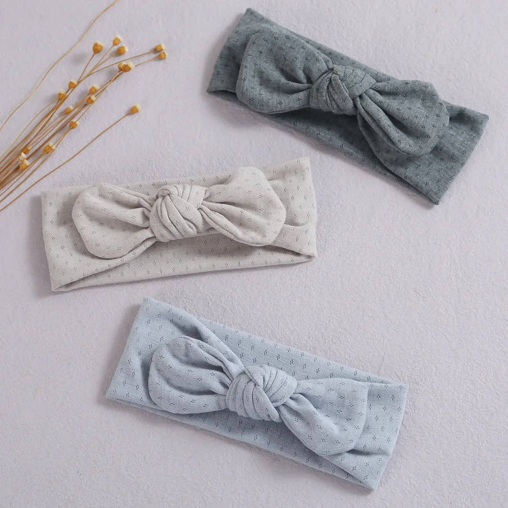 Bebê bandana para meninas crianças coelho orelha arco náilon bandagem infantil cor sólida acessórios de cabelo bonito da criança recém-nascido