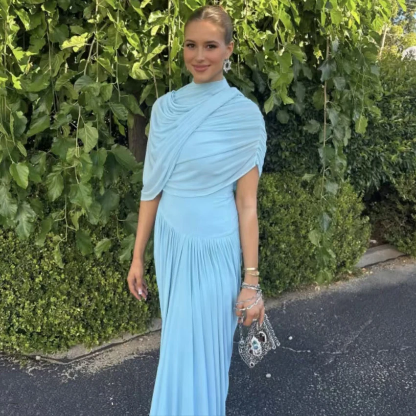 SLIM FIT ชุดราตรี Maxi ชุดวินเทจฤดูร้อนเอวสูงจัดเลี้ยง Robe แขนสั้น Street PARTY Dress 2025 ยาว Verstidos