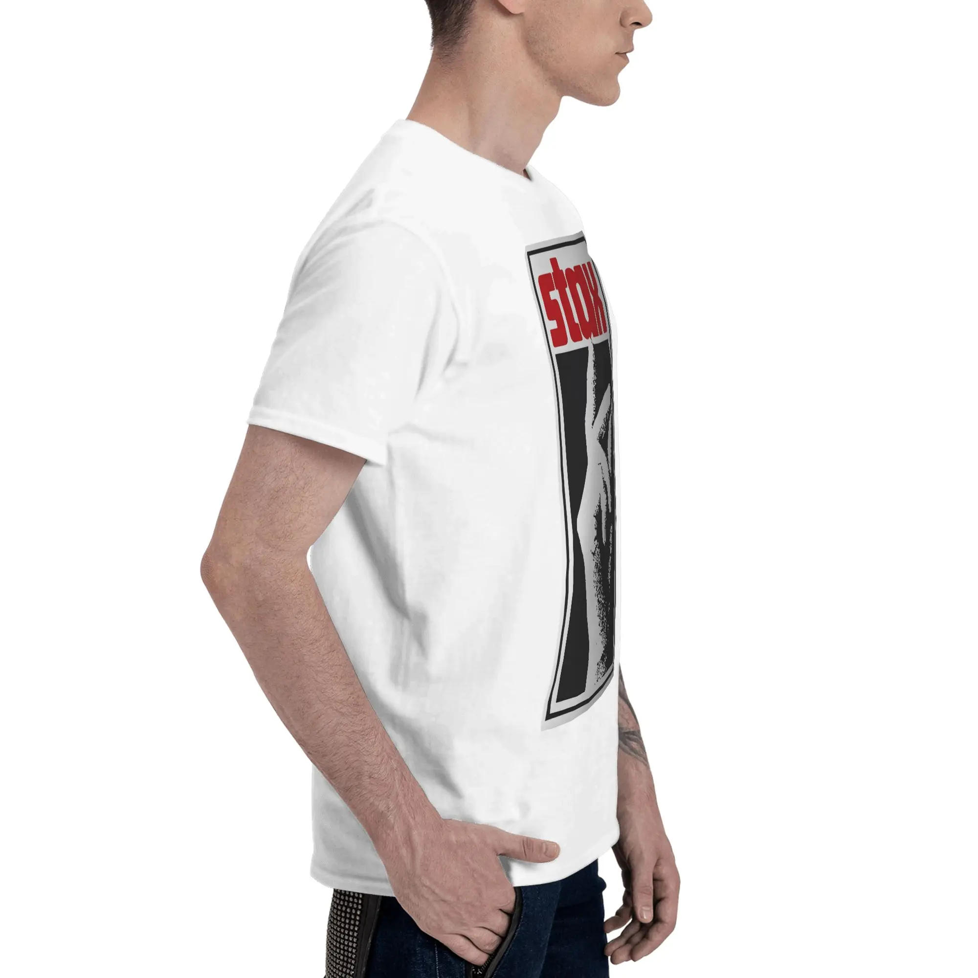 STAX RECORDS Campus Style Reversible T-shirtMinimalist Style Cotton Tee