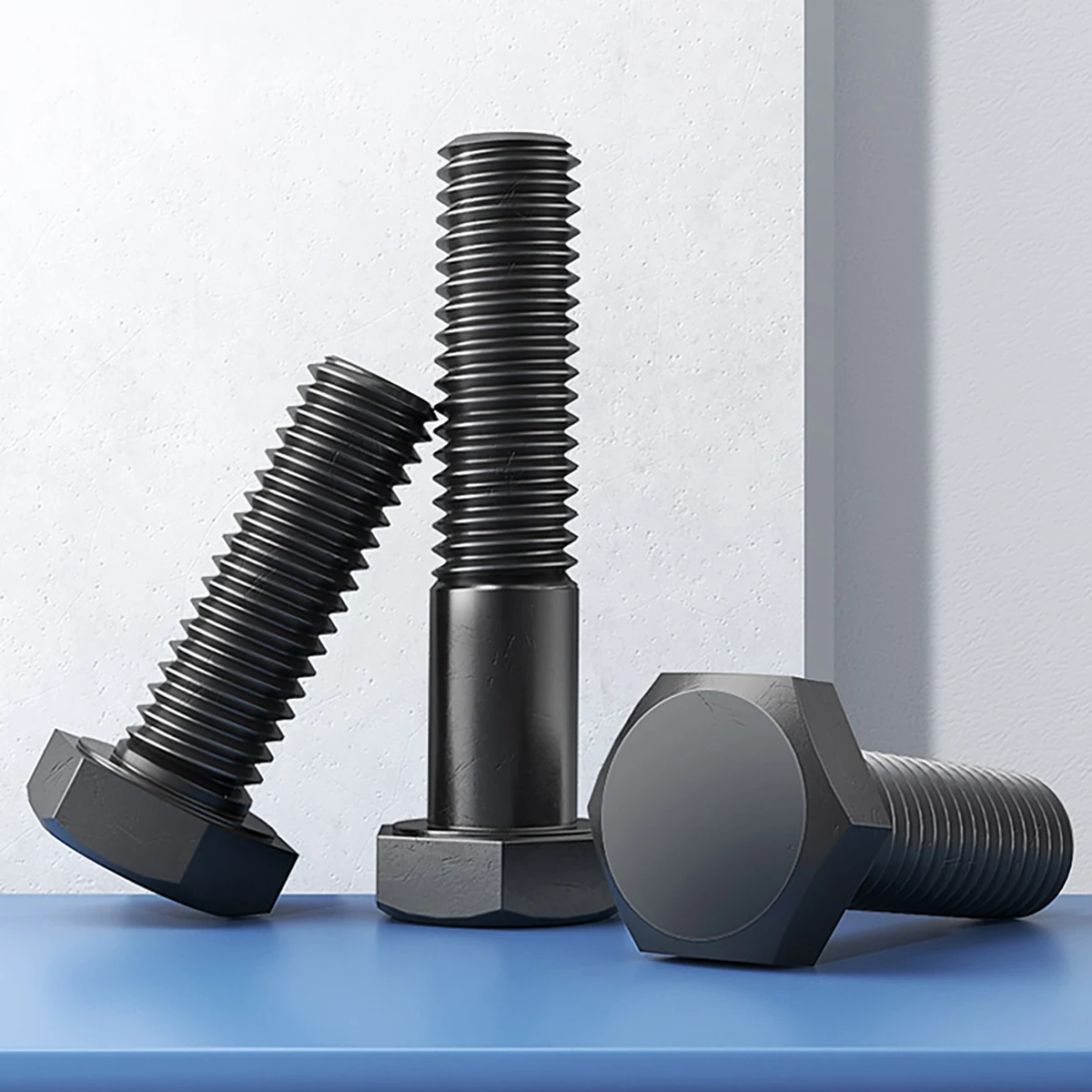 5/10pcs M4 M5 M6 Black External Hexagon Outside Hex Head Cap Screws Bolt High Tensile Grade 12.9 Steel DIN933 Length 6~150mm