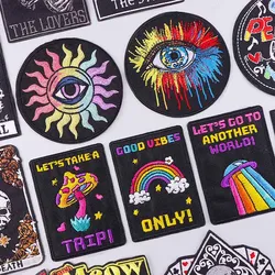 Colorful Eyes Embroidery Patch Iron On Patches For Clothing Thermoadhesive Patches On Clothes DIY Sewing Applique Fusible Patch