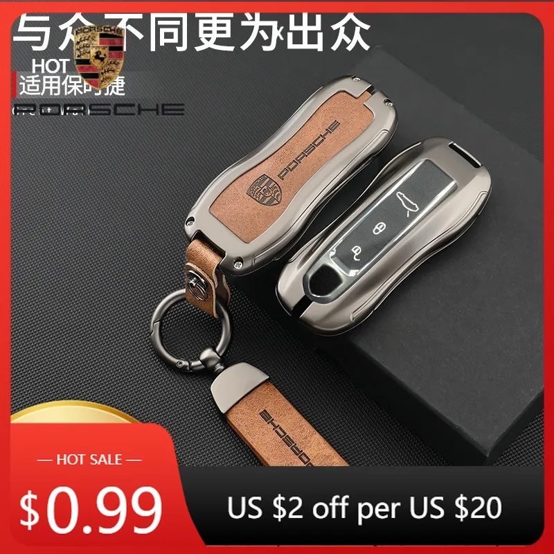 

Car Sticker For Porsche Cayman Cayenne 911 Macan Zine Alloy Car Key Case Cover Key Bag Shell For Porsche Panamera Macan Cayenne