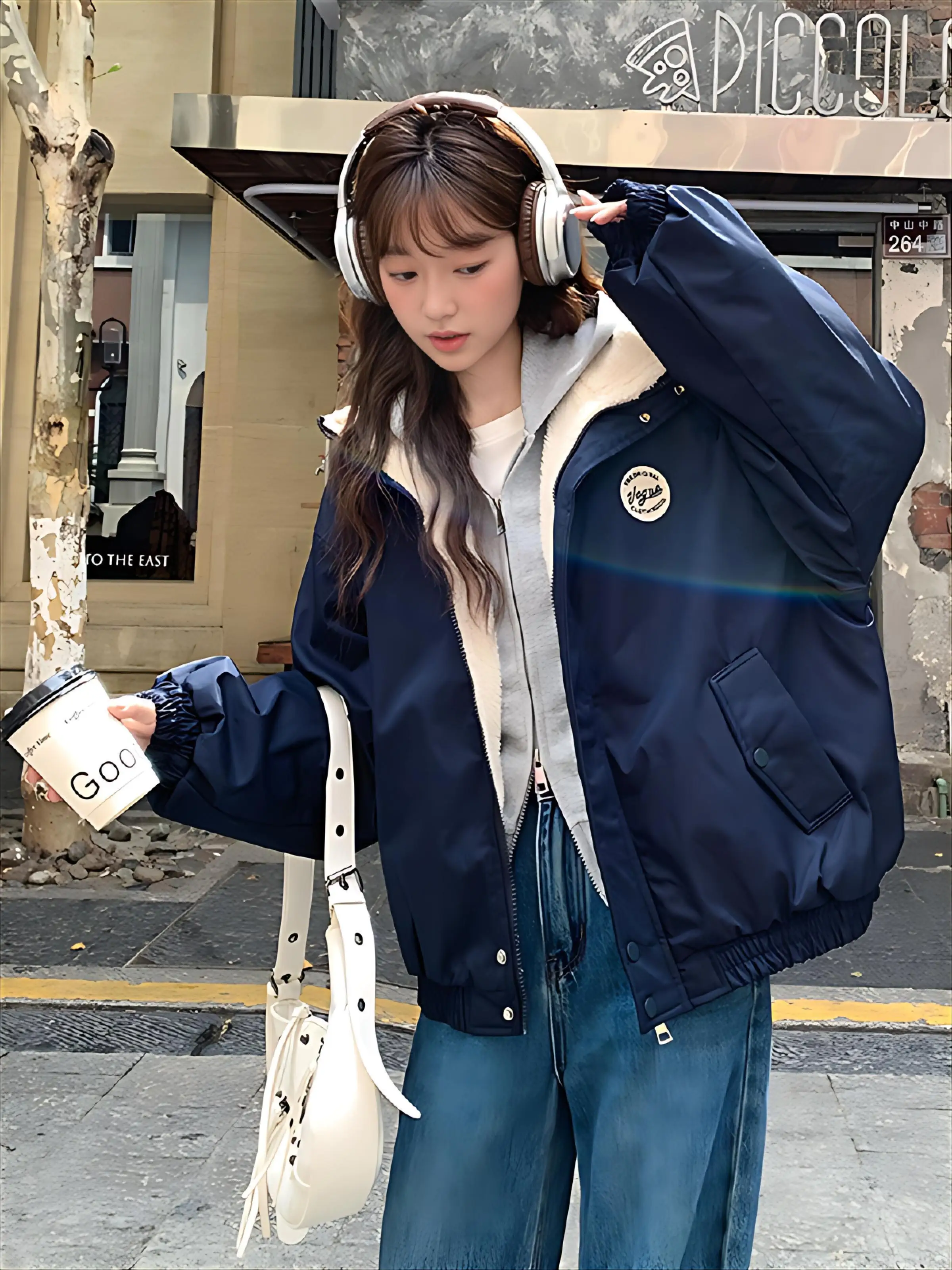 

Lamb Wool Jacket Woman Natural Fur Sashes Bear Sheepskin Traditional Hiking Motorbike Off Road European Blend Button Down Collar