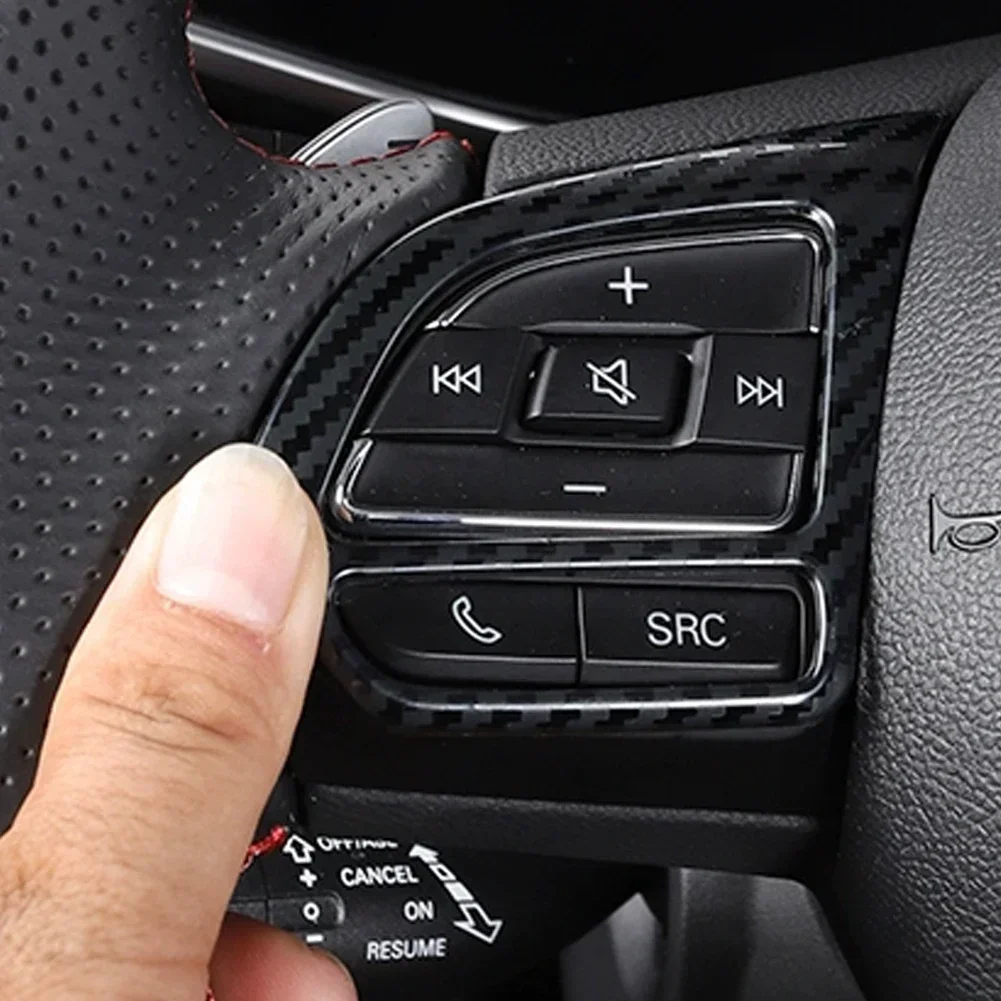 1Pc/2Pcs/3Pcs Car Carbon Fiber Steering Wheel Panel Cover Trim Decoration Sticker Frame for MG ZS EV HS MG6 MG5 EZS Accessories