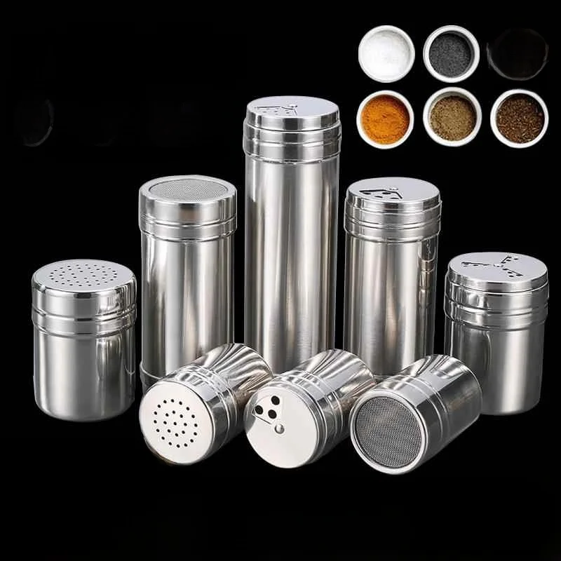 

Вращающаяся банка для специй из нержавеющей стали, контейнер для перца и соли, емкость для тмина, вспомогательная кухонная емкость для хранения приправ