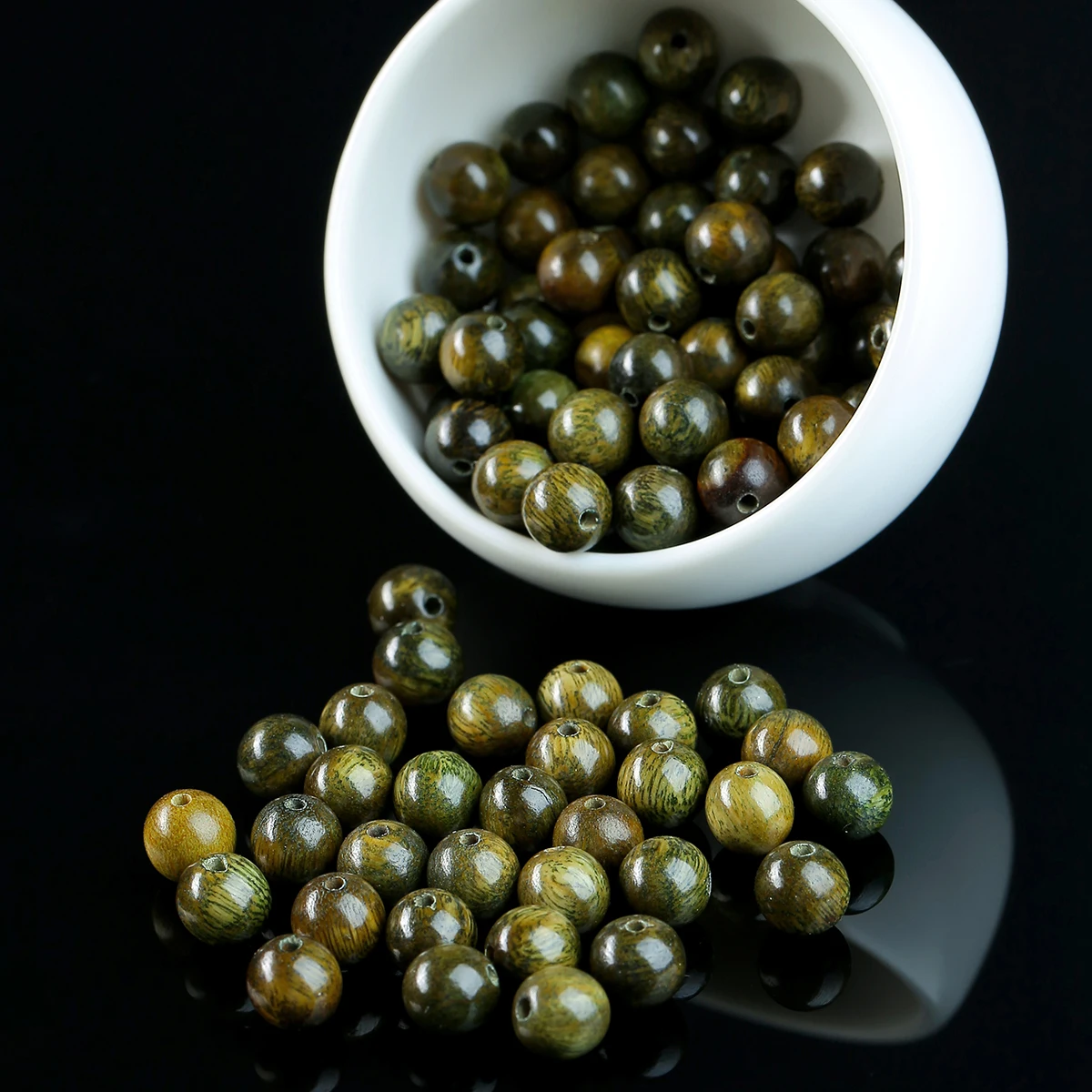 

50 шт./лот, натуральные деревянные бусины из состаренного зеленого сандалового дерева, бусины Будды, свободные бусины для изготовления ювелирных изделий, ожерелий, браслетов, аксессуаров своими руками