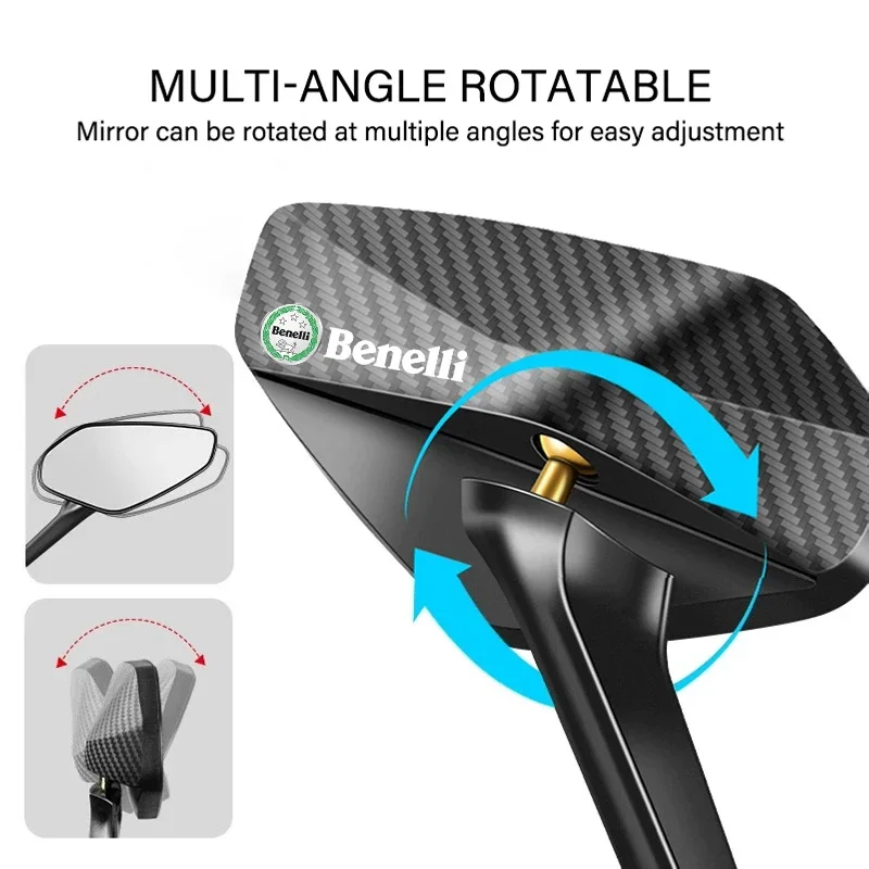 

Wide View Convex Motorcycle Rearview Mirror For Benelli TRK 502 Leoncino 500 BJ500 250 Leoncino250 Carbon Fiber Adjustable