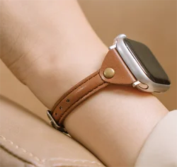 Hand-made for Apple iwatch9 strap AppleWatch8/7/6/5 SE Leather Strap 49mm 45mm 44mm 41mm