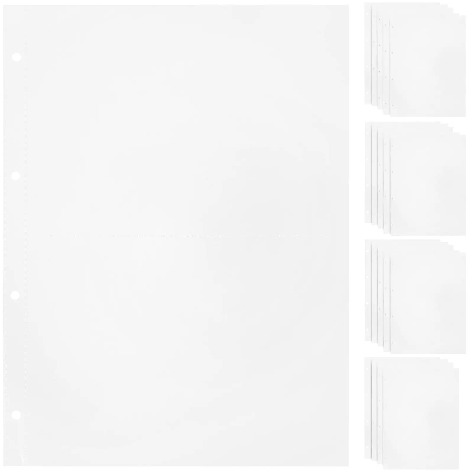 

20 прозрачных страниц для фотоальбома, премиум-класса, пластиковые, сменные, для 4-кольцевых переплетов, запасные листы для фотоальбомов