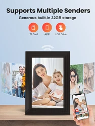 Newest 10.1 Inch Smart WiFi Digital Photo Frame 1280x800 IPS LCD Touch Screen Built in 32GB Memory Good Gift