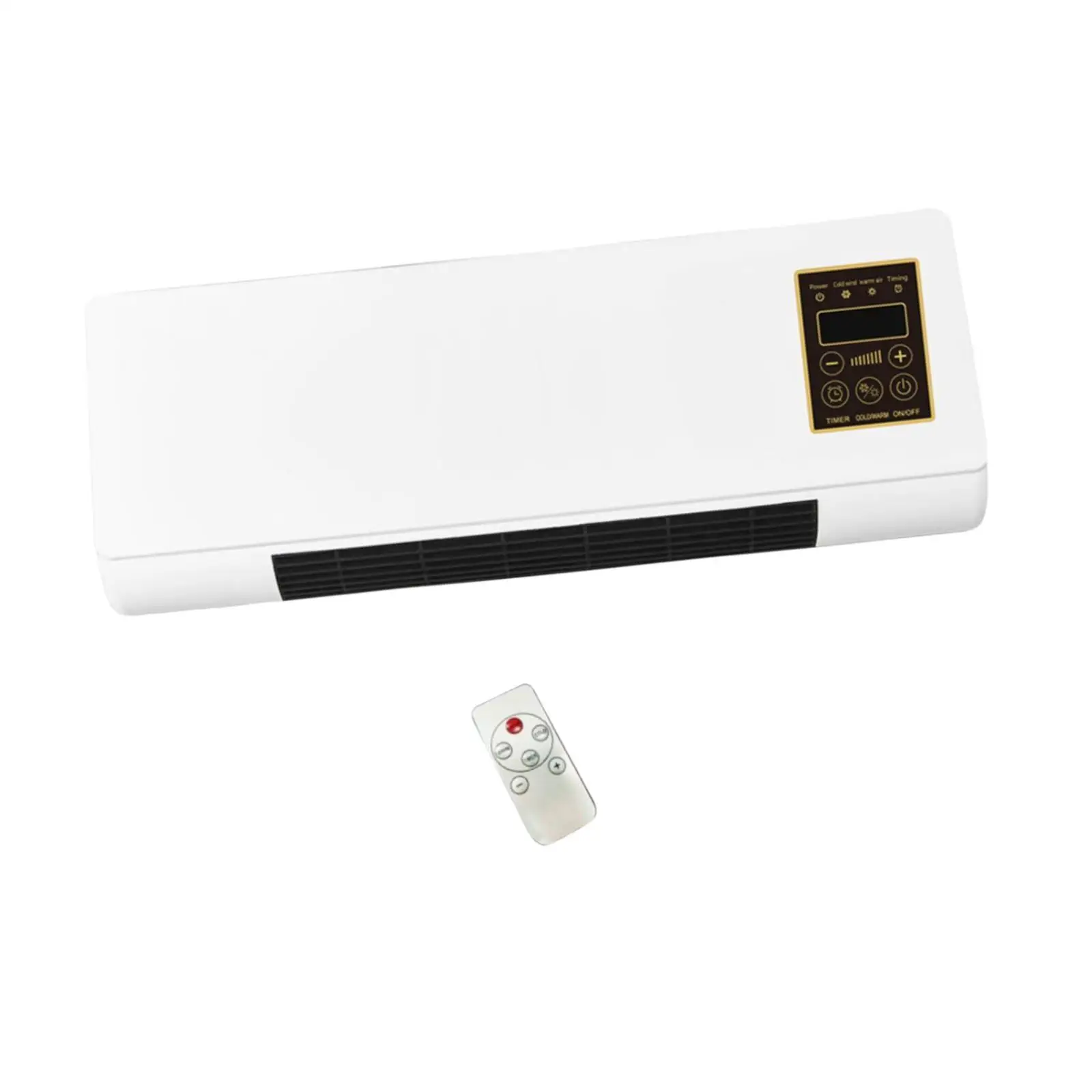 Electric Heater Wall Mounted Energy Efficient Easy Mount Mute Space Heater with Remote Control 6H Timer for Bedroom Living Room