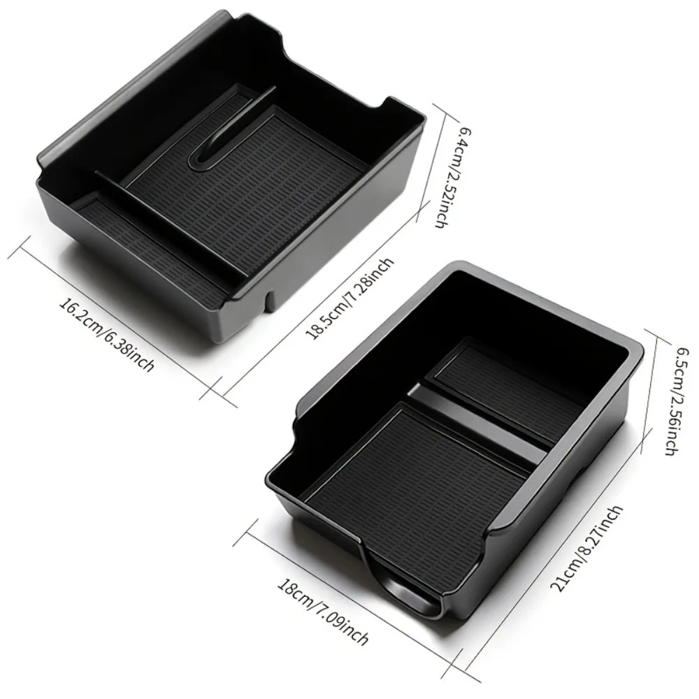 2PCS Car Central Console Armrest Box Storage For Tesla Model 3 Y 21-22 Sorting Storage Items Interior Accessories Storage Box