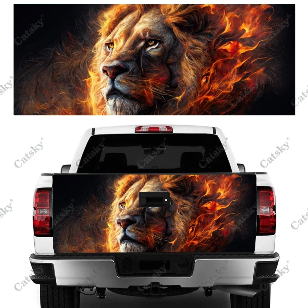 Evil Dangerous Predator Lion Truck Tailgate Wrap Professional Grade Material Universal Fit for Full Size Trucks Weatherproof