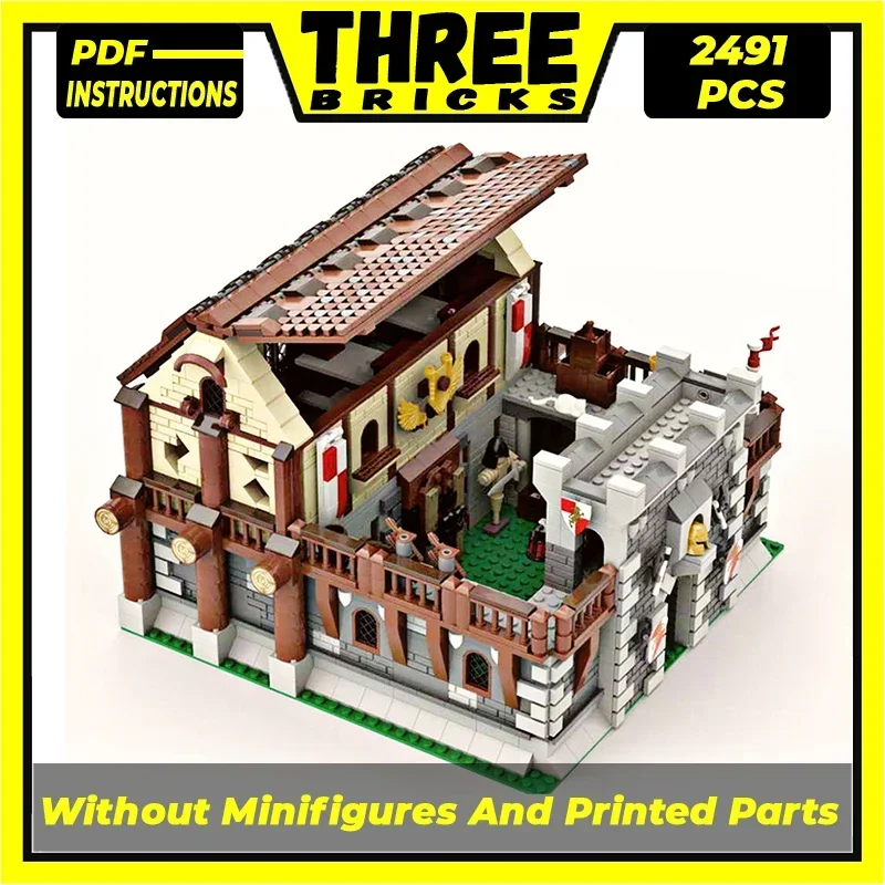 Medieval Fortress Model Moc Building Bricks Castle Barrack Technology Modular Blocks Gifts Christmas Toys DIY Sets Assembly