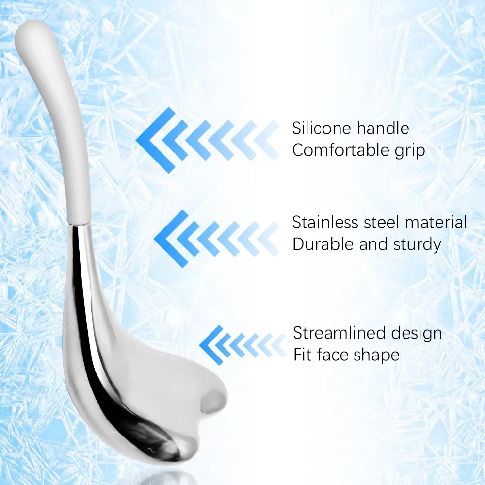 أدوات العناية ببشرة الوجه من آيس جلوبز للنساء، عيون الوجه، من الفولاذ المقاوم للصدأ، أدوات تدليك لتجميل الوجه، هدية عيد ميلاد