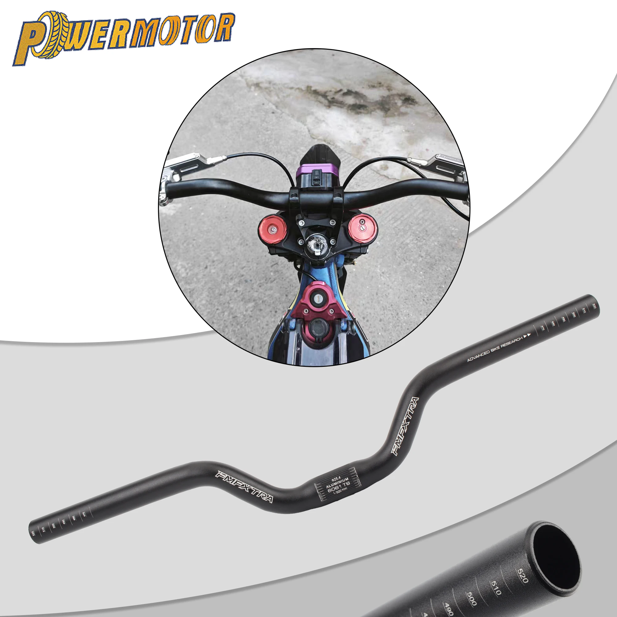

Pit Bike Bicycles Risers Handlebar 25.4*520mm Aluminum Alloy Handlebar Moped Mountain Bikes Risers Handlebar Replacement Parts