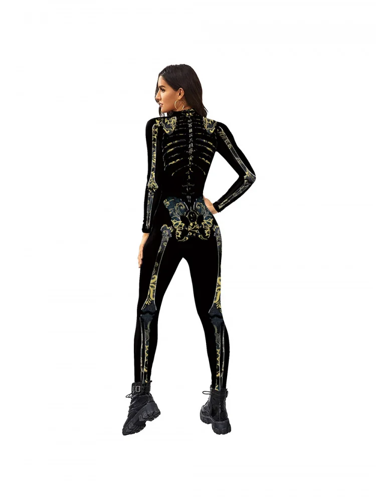 مثير 3D الطباعة الرقمية loween نيسيي طويل Sve ضيق فام Pantsuit منخفضة الخصر طويل الساق ألياف البوليستر دعوى للنساء