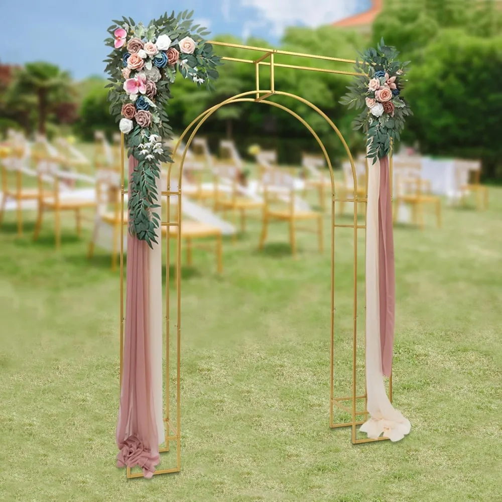 

Wedding Arch Backdrop Stand, White Wedding Arches for Ceremony Square Metal Balloon Arch Stand Garden Arbor Frame for Wedding Bi