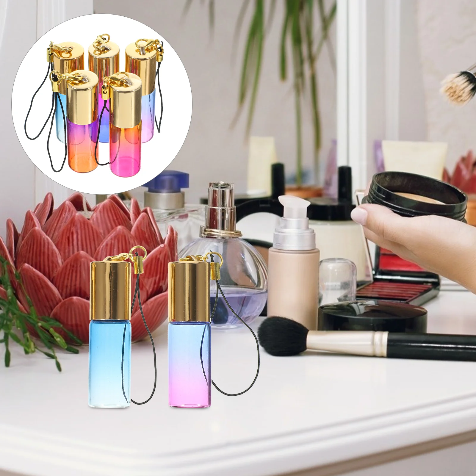 29 Pcs Makeup Products Roller Ball Bottle Set Roll-on Bottles Refillable Glass Perfume Oil Travel