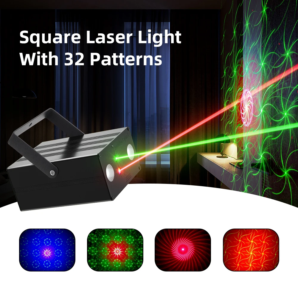 ไฟเวที LED รุ่นใหม่ พร้อมเอฟเฟกต์หลายสี ไฟเลเซอร์กระพริบแบบใช้เสียงเป็นสัญญาณ ไฟสร้างบรรยากาศแบบชาร์จไฟได้ สำหรับงานปาร์ตี้ที่บ้านหรือบาร์