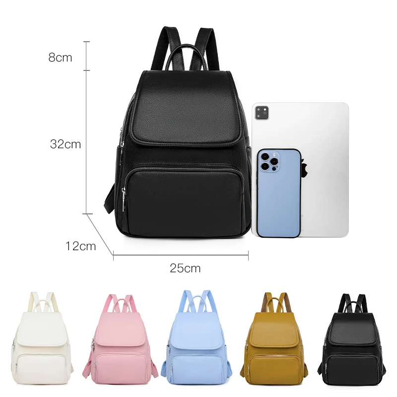 2024 Women Backpack High Quality Female Soft Leather Backpacks Fashion Travel Bags for Teenage Girls Luxury Designer Backbags