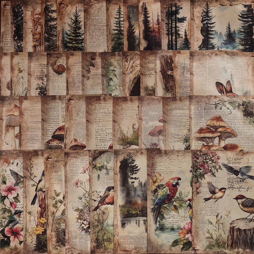 160 ورقة خمر المناظر الطبيعية قصاصات ورقية غير لزجة كبيرة الحجم 160 أنماط مختلفة DIY بها بنفسك ورق المواد الزخرفية