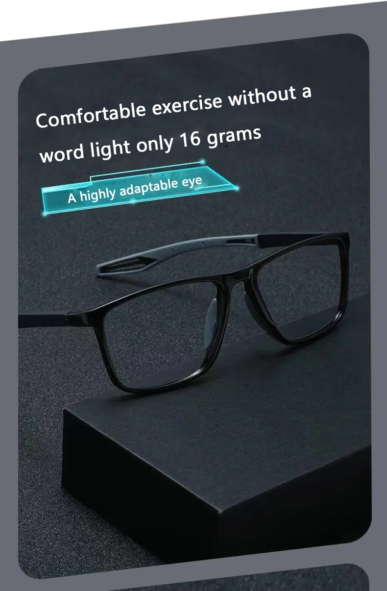 TR90 Sport Lesebrille Ultraleicht Anti-blau Licht Presbyopie Brillen Frauen Männer Weit Anblick Optische Brillen Dioptrien Zu + 4,0 – Detail 6